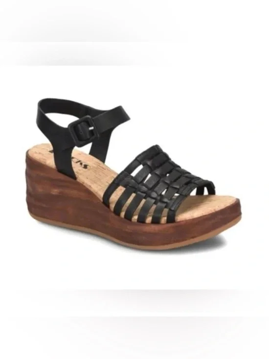 Korks Marley Strappy Wedge Sandals in Black Size 10 NEW!! - Picture 9 of 9
